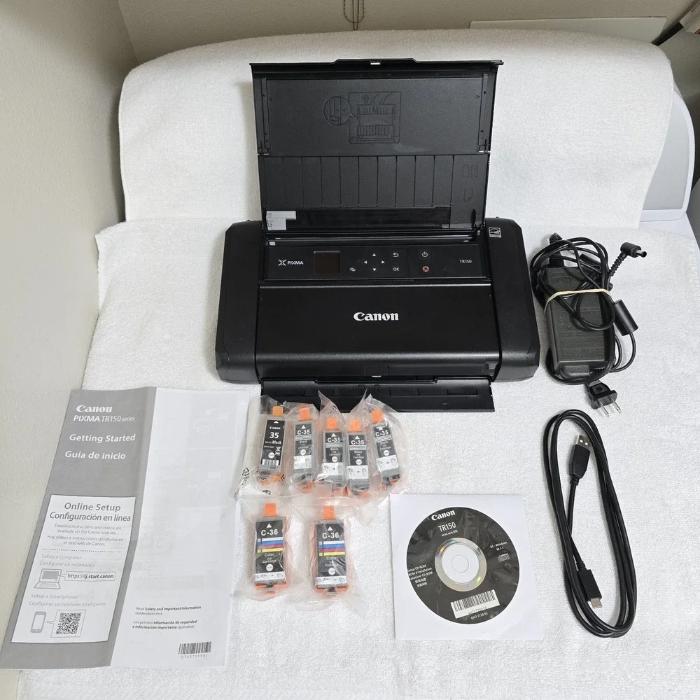 Canon PIXMA TR150 Portable Wireless AirPrint Mobile Inkjet Printer Bundle